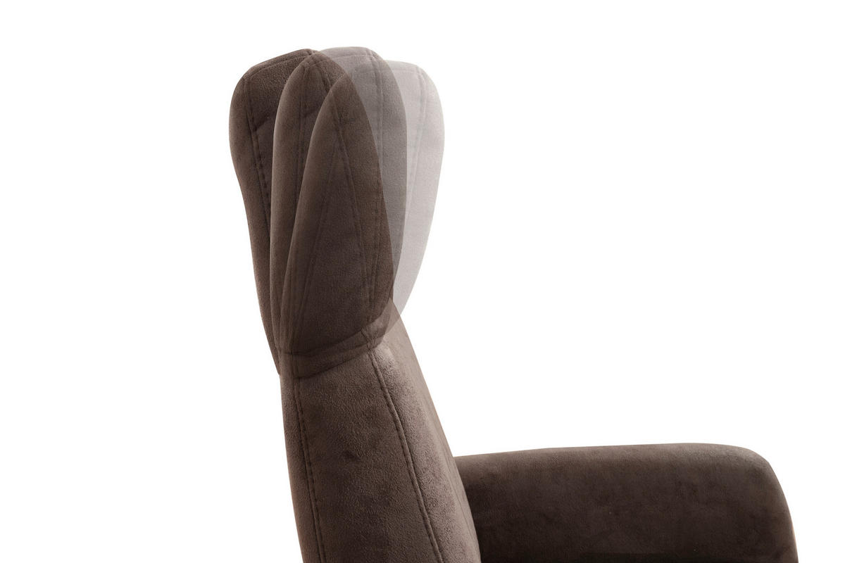 DREHSTUHL  in Mikrofaser Braun  - Schwarz/Braun, Konventionell, Textil/Metall (71/110/82cm) - Sit & More