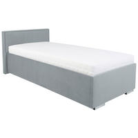 KÁRPITOZOTT ÁGY 90/200 cm  szürke  - króm/szürke, Modern, textil/fa (90/200cm) - MID.YOU