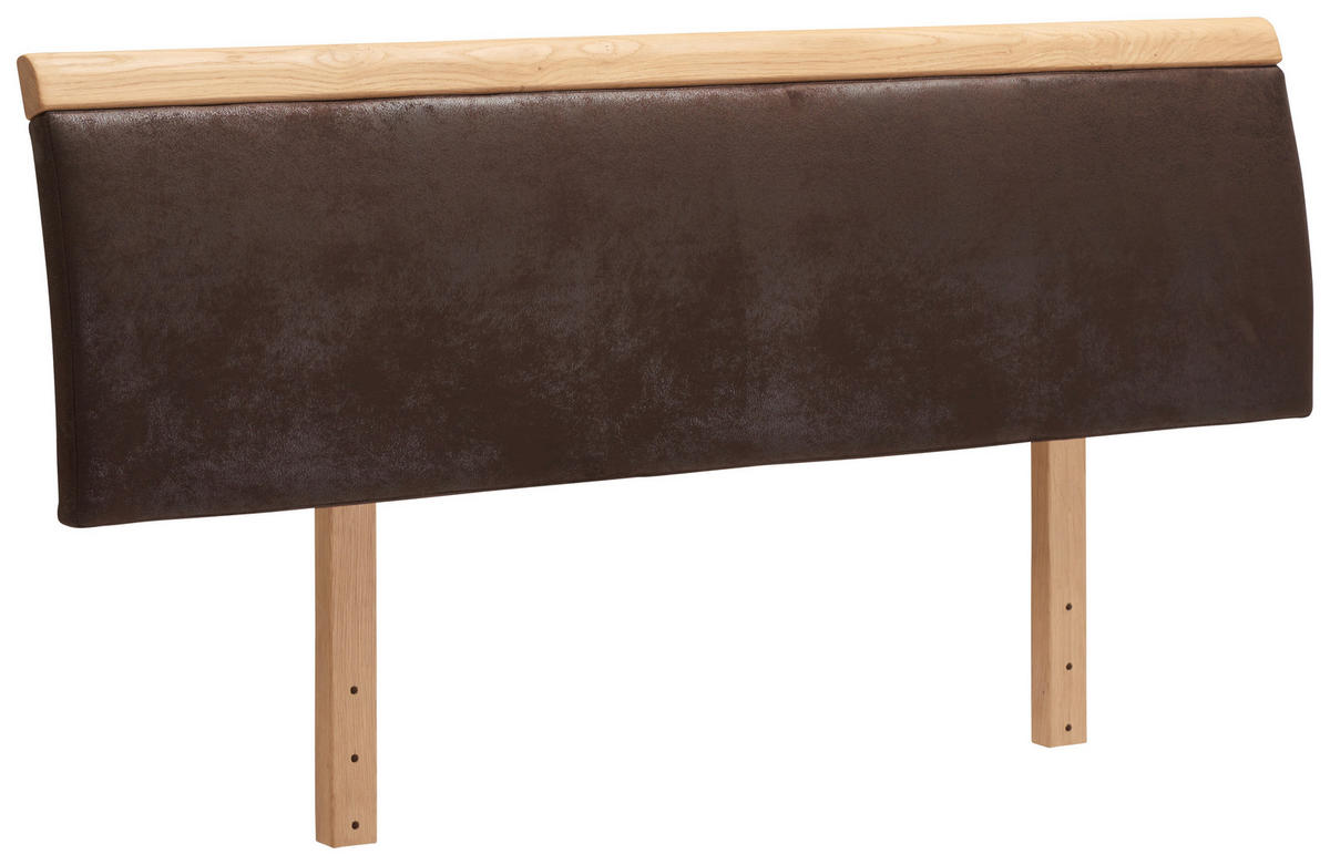 KOPFTEIL  in Braun, Eichefarben  - Eichefarben/Braun, Natur, Holz/Textil (147/44/25cm) - Linea Natura