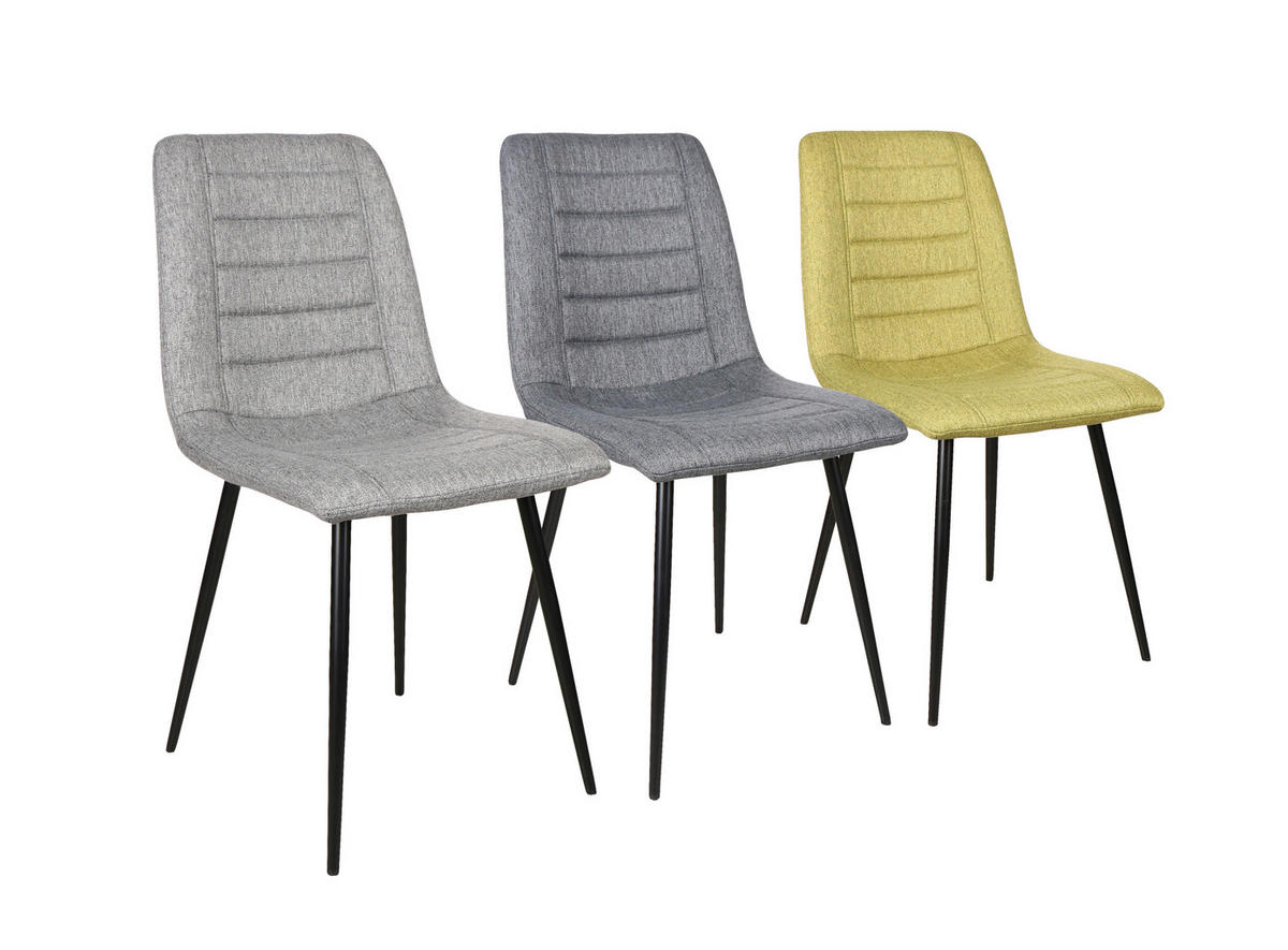 SZÉK fém, textil fekete, világosszürke  - világosszürke/fekete, Design, textil/fém (45/86/55cm) - Xora