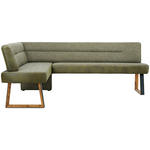ECKBANK 173/235 cm  in Grün, Eichefarben  - Eichefarben/Schwarz, KONVENTIONELL, Holz/Textil (173/235cm) - Voleo