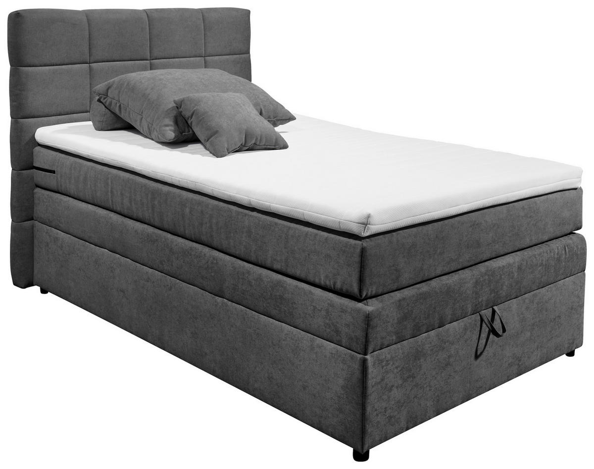 BOXSPRING-ÁGY 120/200 cm  antracit  - antracit, Konventionell, műanyag (120/200cm) - MID.YOU