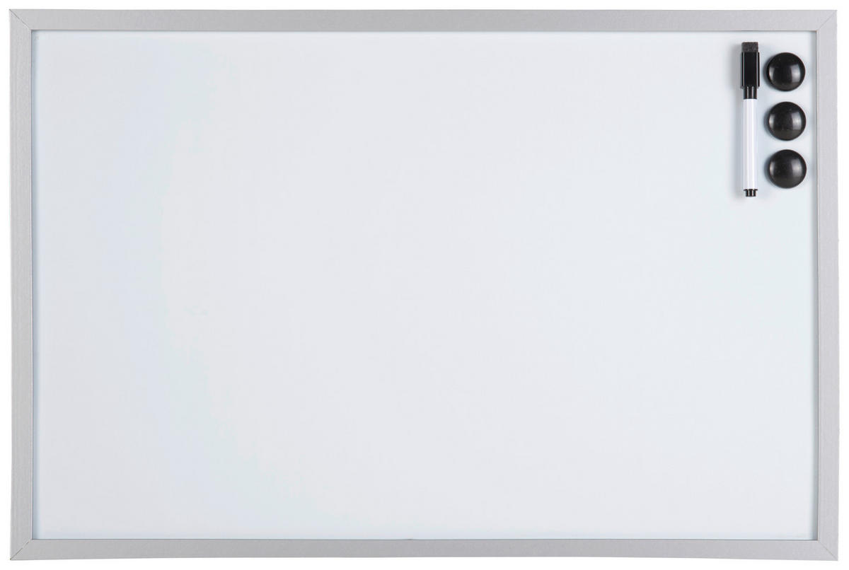 MAGNETTAFEL 60/40/1,5 cm  - Silberfarben/Schwarz, Basics, Holz/Kunststoff (60/40/1,5cm)