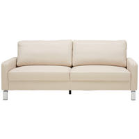 HÁROMÜLÉSES KANAPÉ bőr bézs  - bézs/krómszínű, Design, bőr (204/81/97cm) - Pure Home Lifestyle