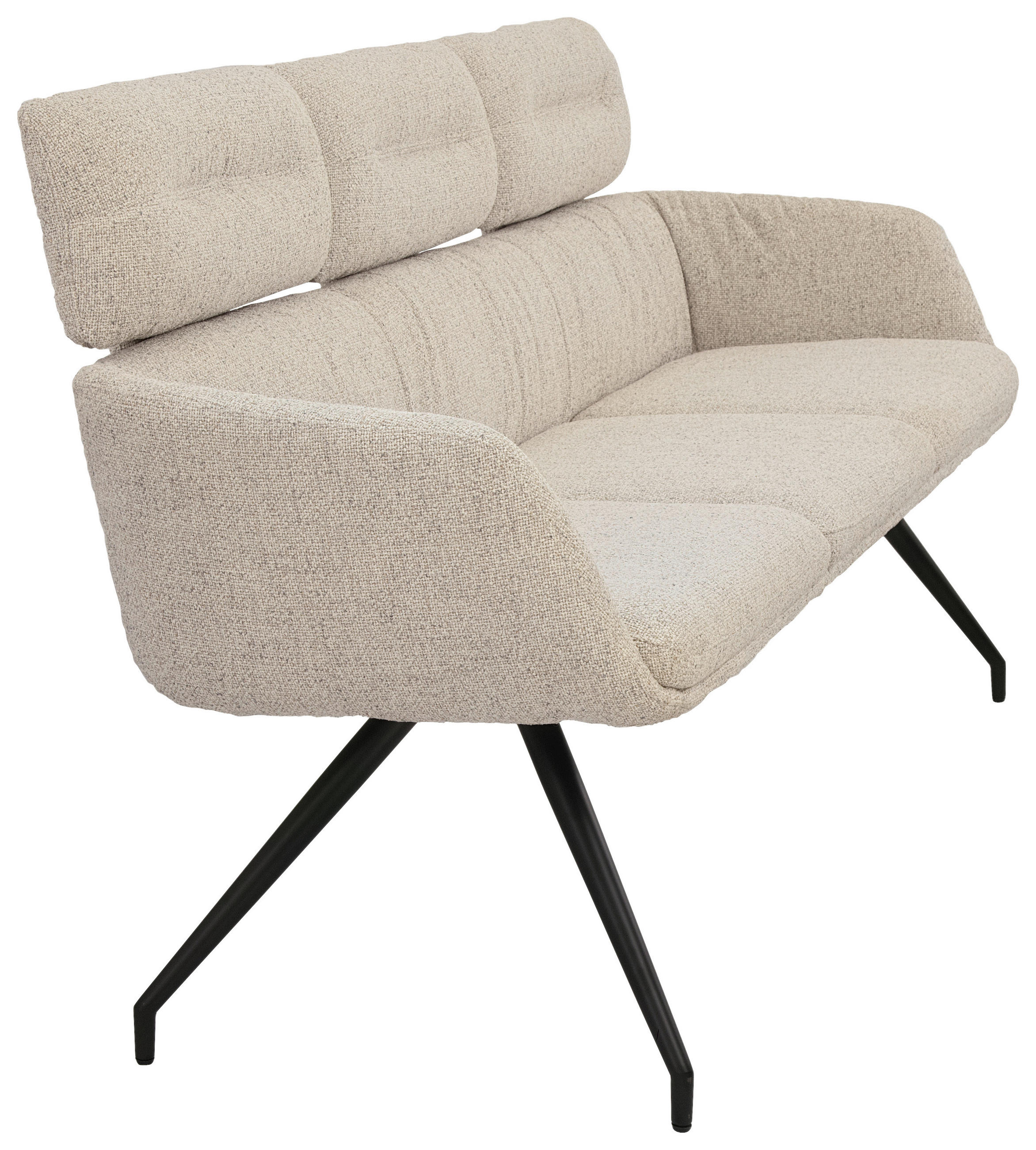 SITZBANK 200/91/70 cm Webstoff Beige, Schwarz  - Beige/Schwarz, Design, Textil/Metall (200/91/70cm) - Dieter Knoll