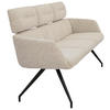 SITZBANK 200/91/70 cm Webstoff Schwarz, Beige  - Beige/Schwarz, Design, Textil/Metall (200/91/70cm) - Dieter Knoll