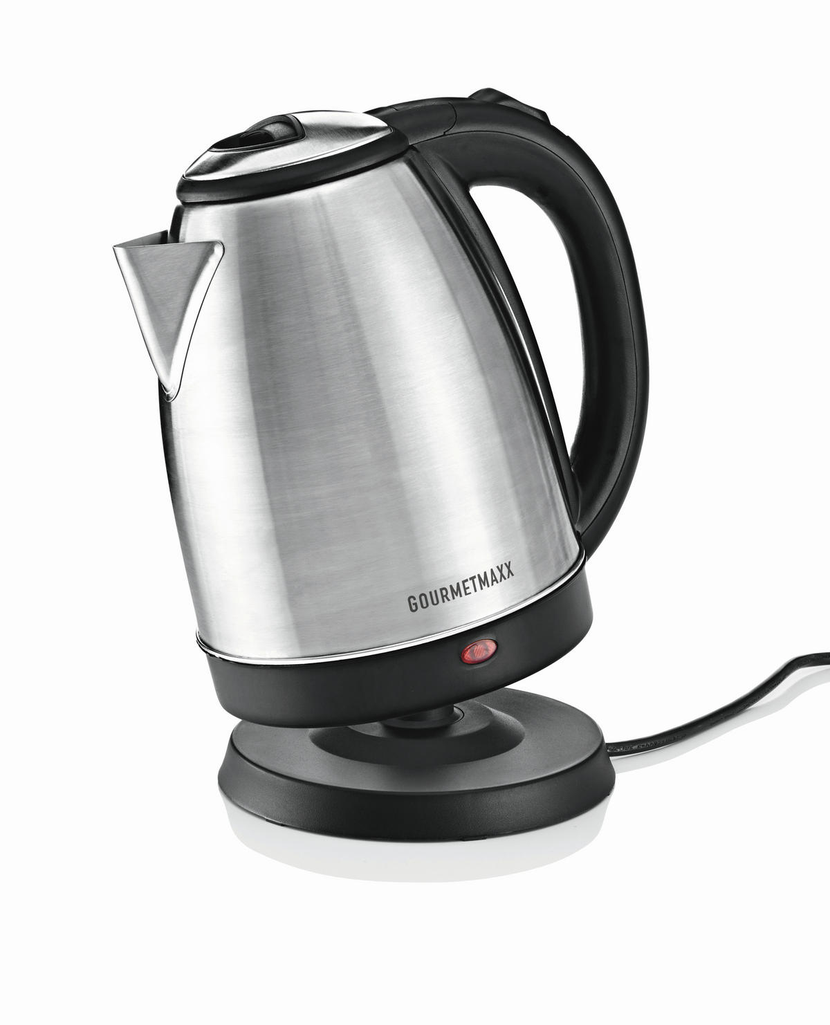 WASSERKOCHER GOURMETmaxx 1,8 L  - Edelstahlfarben/Schwarz, Basics, Kunststoff/Metall (21,4/16,3/24,5cm) - GOURMETMAXX