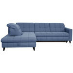 ECKSOFA in Webstoff Blau  216/297 cm  - Blau/Schwarz, Design, Holz/Textil (216/297cm) - Xora