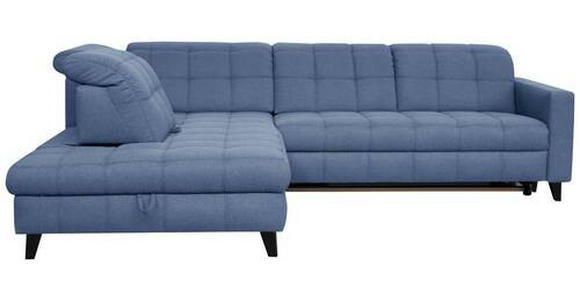 ECKSOFA in Webstoff Blau 216/297 cm - Blau/Schwarz, Design, Holz/Textil (216/297cm) - Xora