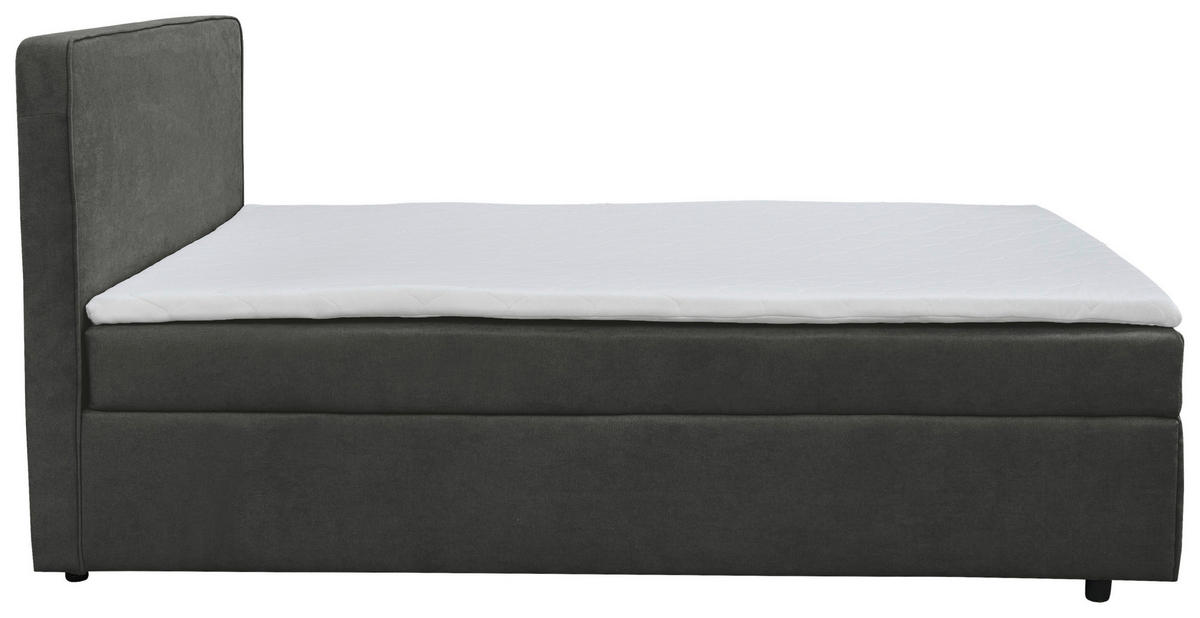 POSTELJA Z VZMETNICO 120 cm   x 200 cm  , tekstil antracit  - črna/naravne barve, Moderno, umetna masa/tekstil (120/200cm) - MID.YOU
