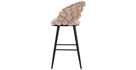 BARHOCKER Samt Rosa Eisen Stoffauswahl - Schwarz/Rosa, Design, Textil/Metall (57/104/55cm) - Novel