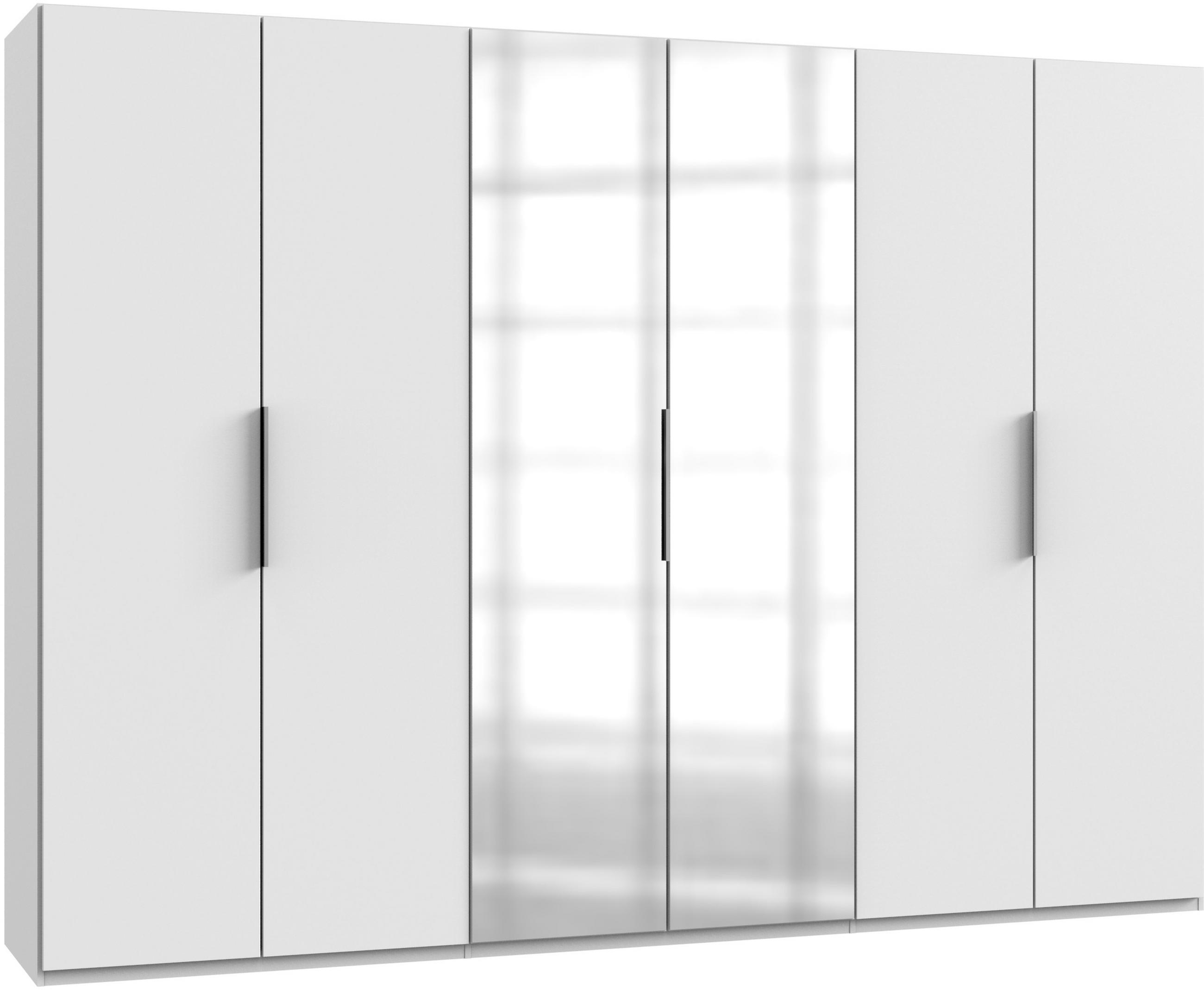 DREHTÜRENSCHRANK 300/216/58 cm 6-türig Weiß  - Chromfarben/Weiß, MODERN, Holzwerkstoff (300/216/58cm) - MID.YOU