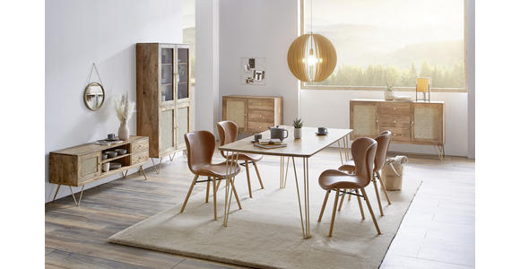 SIDEBOARD WIENER GEFLECHT in 105/88/43 cm - Goldfarben/Braun, LIFESTYLE, Holz/Metall (105/88/43cm) - Landscape