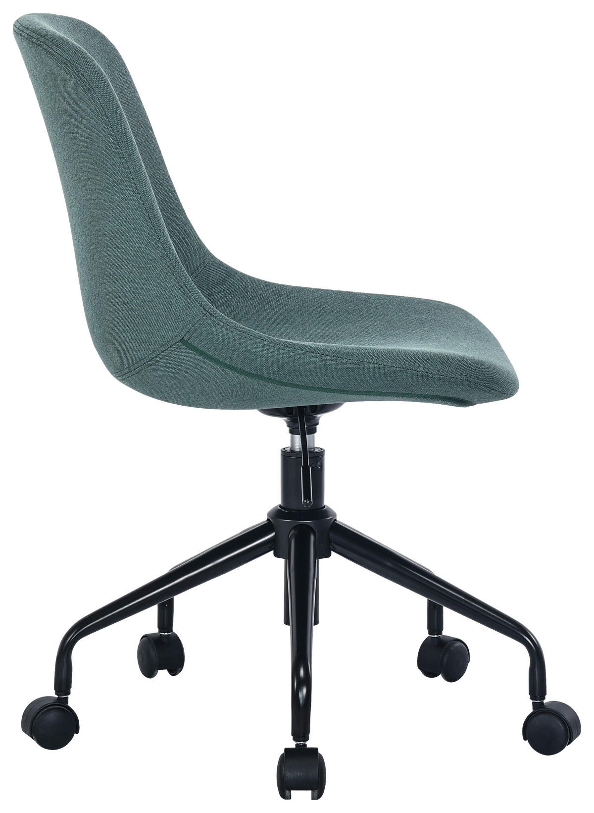 DREHSTUHL Webstoff Schwarz, Dunkelgrün  - Dunkelgrün/Schwarz, KONVENTIONELL, Kunststoff/Textil (50/80,5-90/55,5cm) - Hom`in