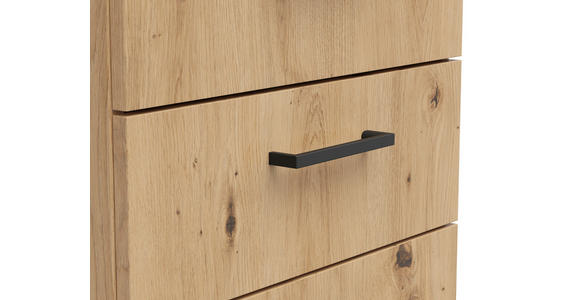 KOMMODE 45/115/40 cm in Eiche Artisan - Anthrazit/Schwarz, MODERN, Holzwerkstoff/Kunststoff (45/115/40cm) - Carryhome