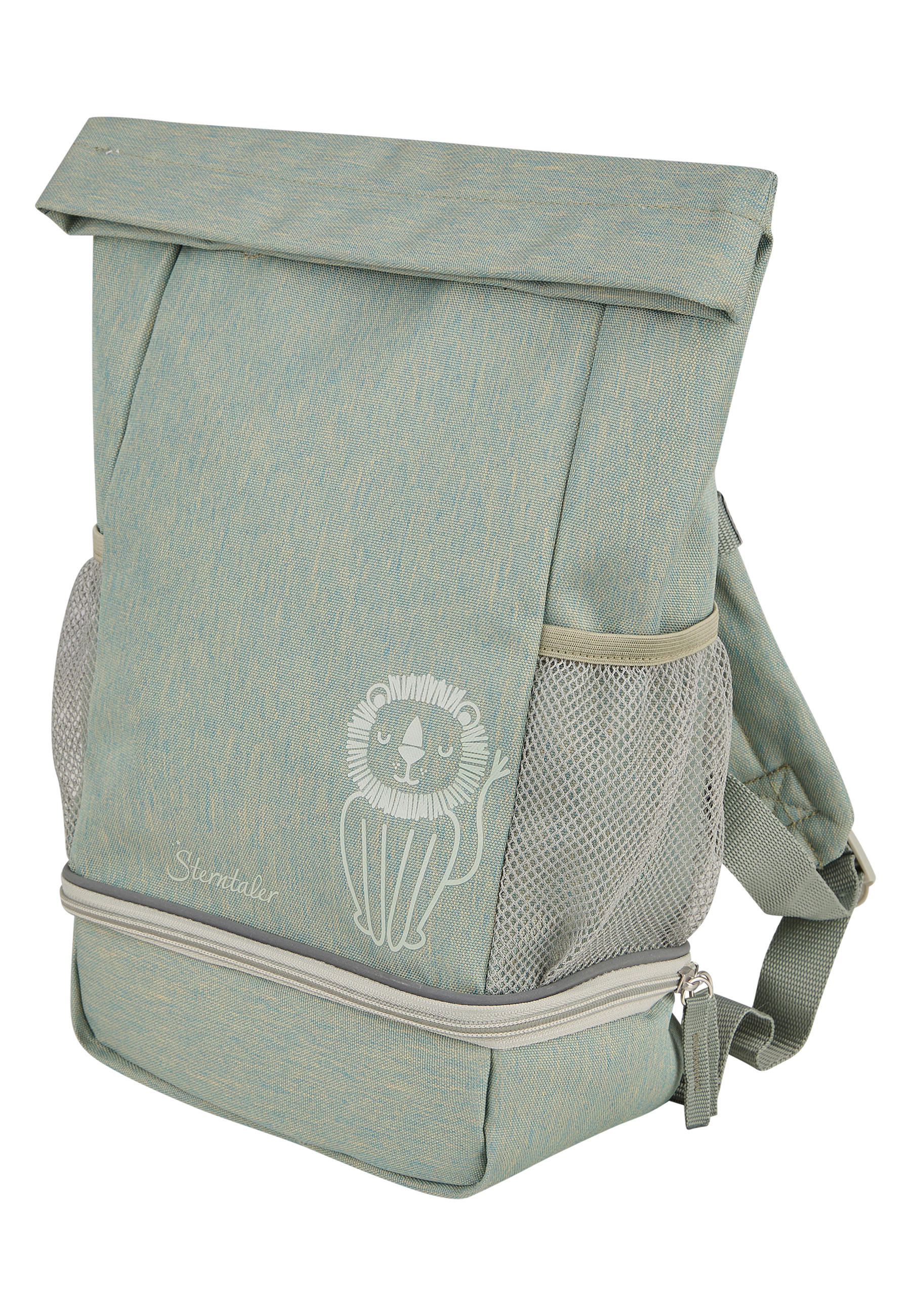 KINDERRUCKSACK Löwe Leo  - Salbeigrün, Basics, Textil (36/31/13cm) - Sterntaler