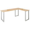 ECKSCHREIBTISCH 165/120/75 cm  in Silberfarben, Buchefarben  - Silberfarben/Buchefarben, Basics, Holzwerkstoff/Metall (165/120/75cm) - MID.YOU