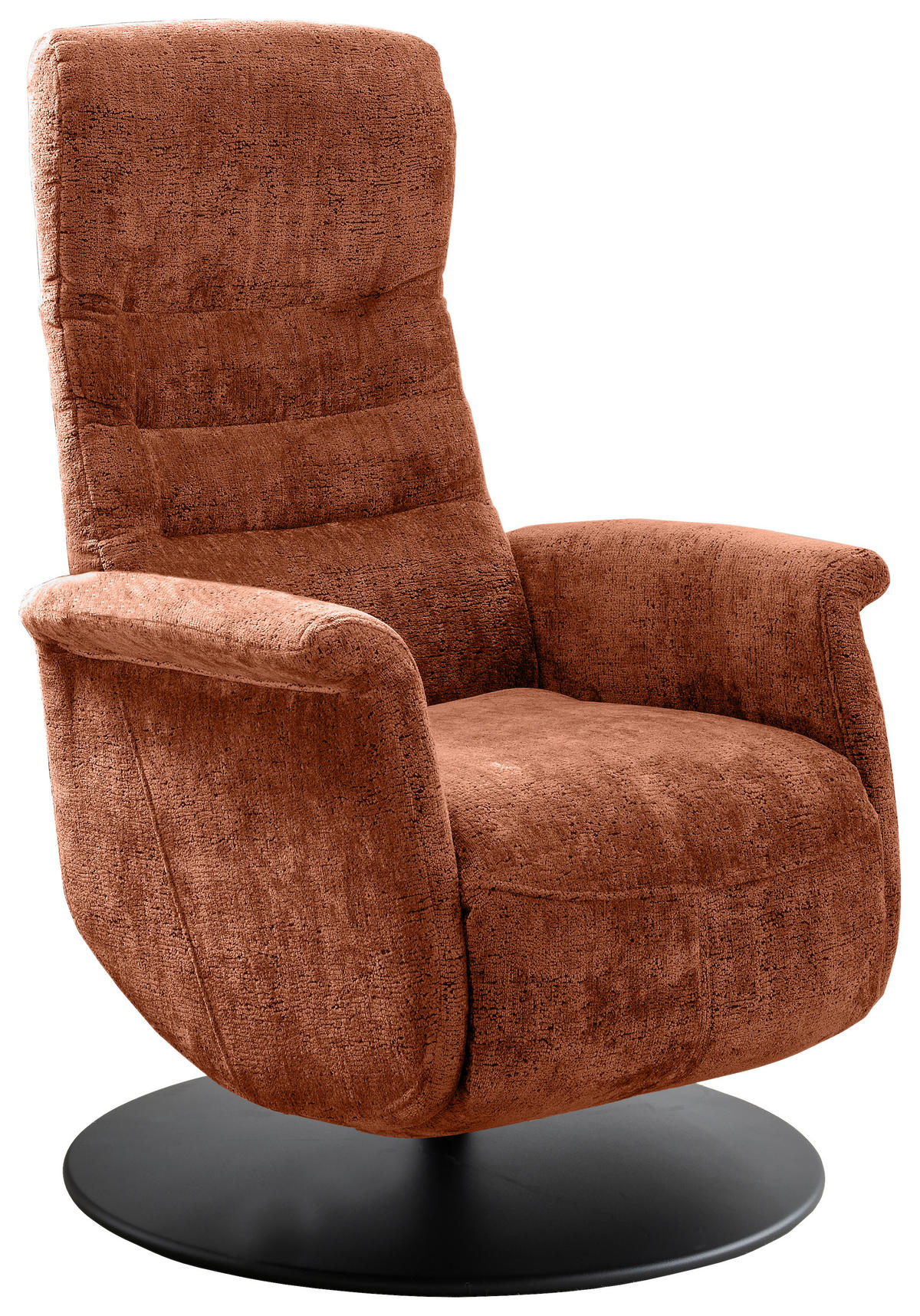 RELAXSESSEL LATINA Kopfteilverstellung, Fußteilverstellung, Rücken echt    - Rostfarben/Schwarz, MODERN, Textil/Metall (72/118/85-165cm) - Livetastic