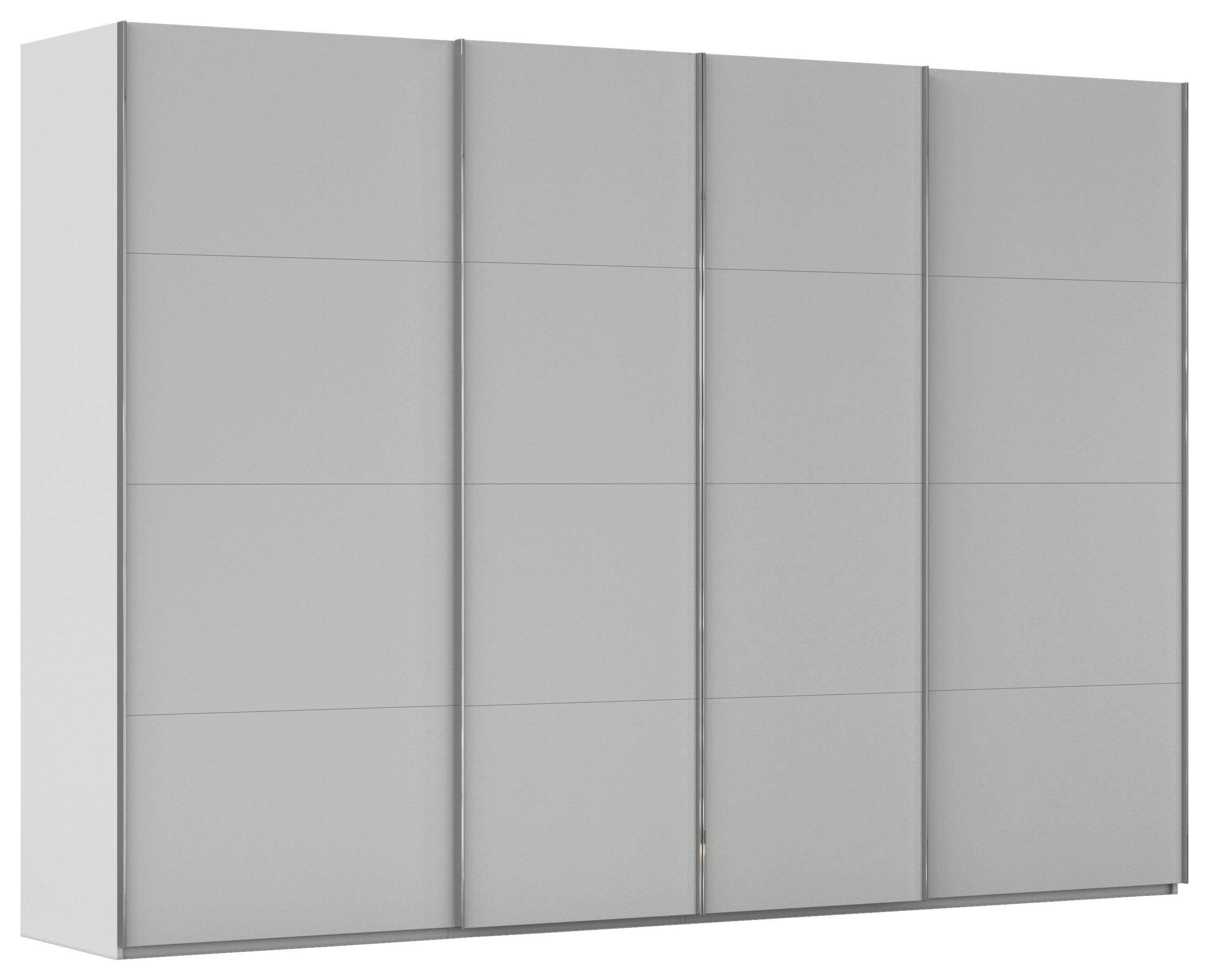 SCHWEBETÜRENSCHRANK in Seidengrau  - Chromfarben/Seidengrau, Design, Holzwerkstoff/Metall (316/235/68cm) - Novel