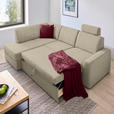 ECKSOFA in Webstoff Beige  - Beige/Schwarz, KONVENTIONELL, Kunststoff/Textil (165/224cm) - Xora