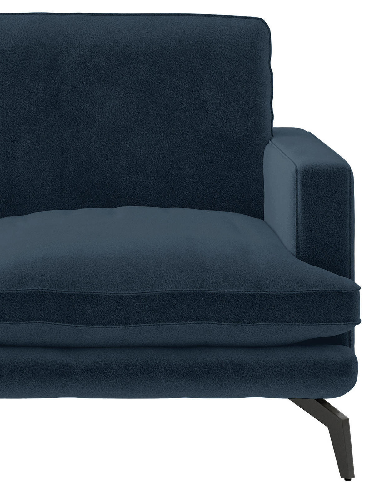 SITZGARNITUR in Flachgewebe Dunkelblau  - Schwarz/Dunkelblau, Design, Textil/Metall (202/250cm) - Livetastic