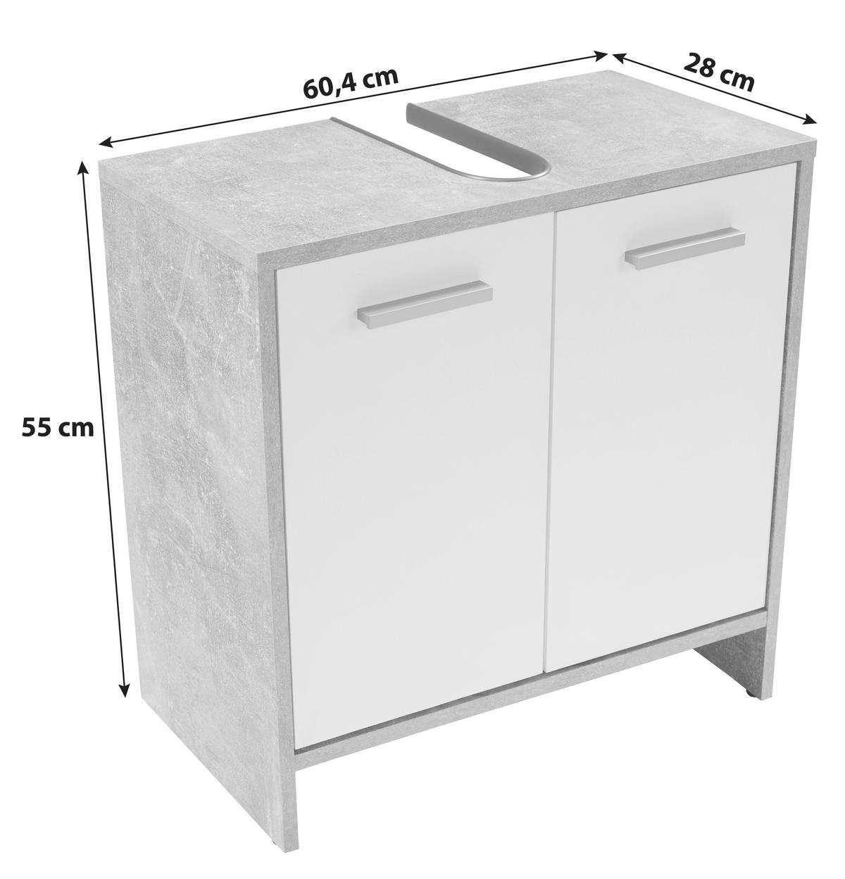 WASCHBECKENUNTERSCHRANK 60,4/55/28 cm  - Chromfarben/Hellgrau, MODERN, Holzwerkstoff/Kunststoff (60,4/55/28cm) - MID.YOU
