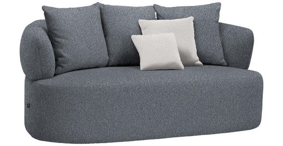 2-SITZER-SOFA in Bouclé Grau  - Schwarz/Altrosa, MODERN, Kunststoff/Textil (177/86/105cm) - Hom`in