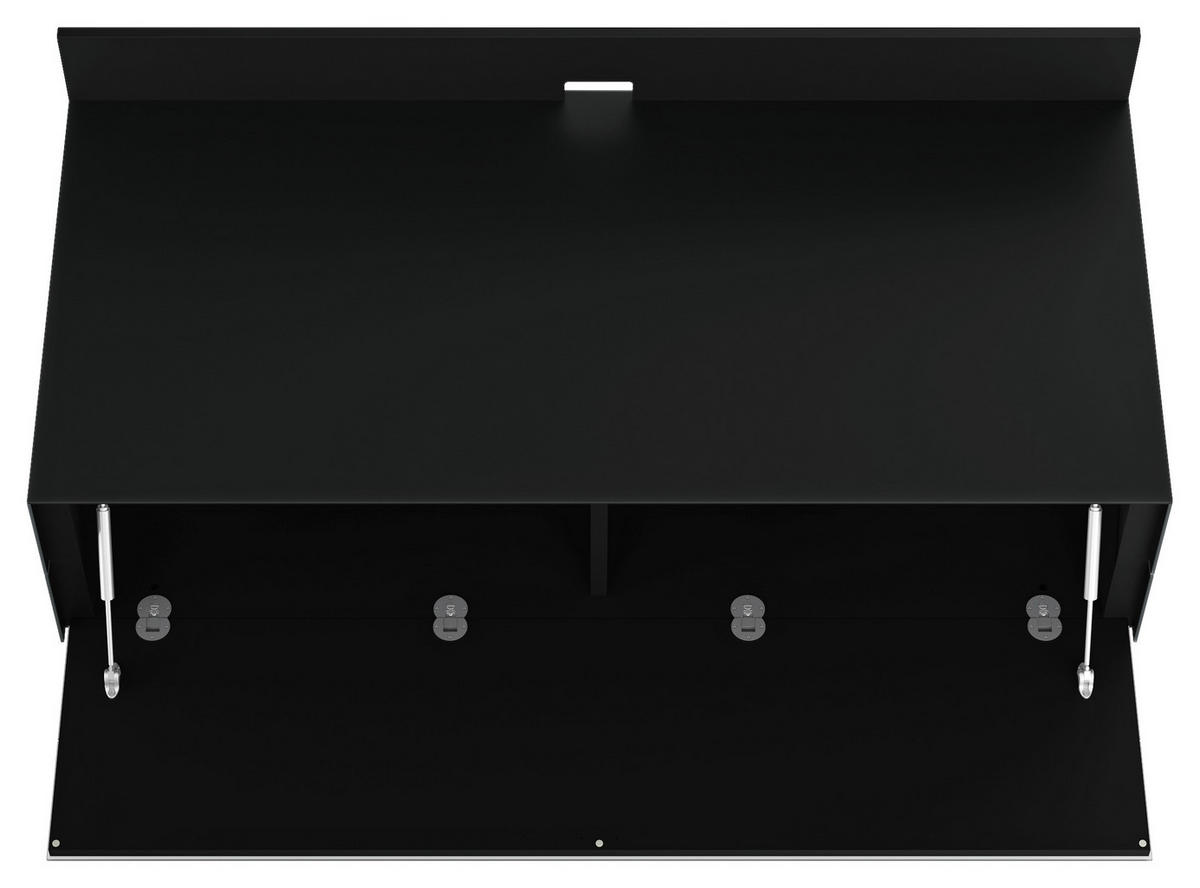 TV-ELEMENT - Chromfarben/Schwarz, MODERN, Glas/Holzwerkstoff (125,5/53,5/57cm) - Musterring