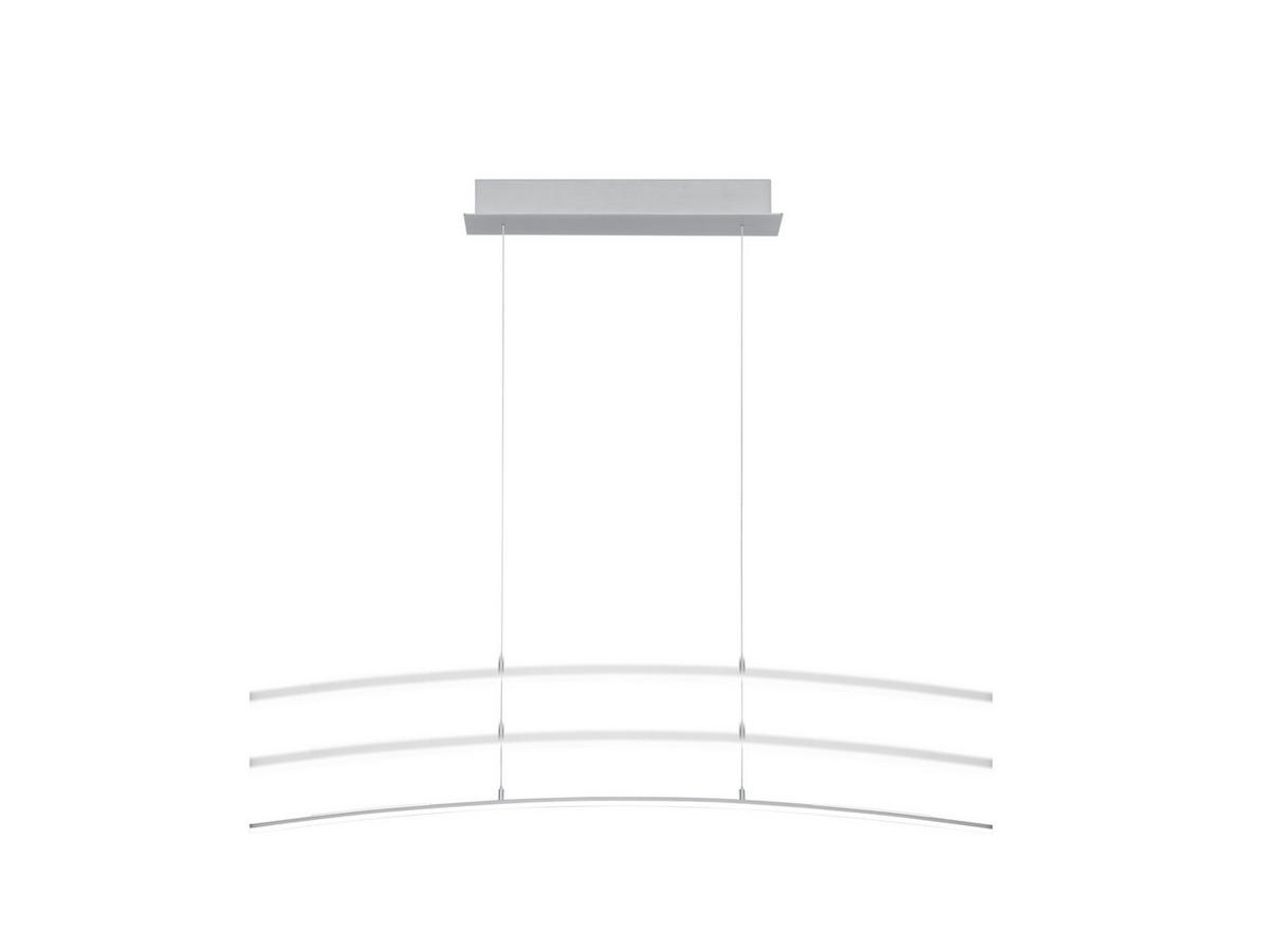 LED-HÄNGELEUCHTE 100/5/150 cm  - Alufarben, Design, Metall (100/5/150cm) - Hell