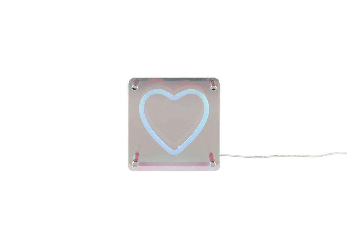LED-TISCHLEUCHTE Querido  - Transparent/Weiß, LIFESTYLE, Kunststoff (14,5/14,5/5cm)