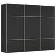 SCHWEBETÜRENSCHRANK 242/223/68 cm 3-türig Schwarz  - Alufarben/Schwarz, KONVENTIONELL, Holzwerkstoff/Metall (242/223/68cm) - Novel