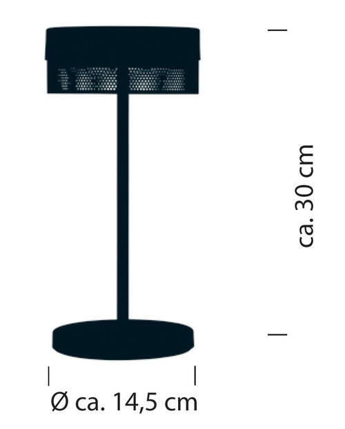 AKKU-TISCHLEUCHTE 14,5/30 cm   - Sandfarben, KONVENTIONELL, Metall (14,5/30cm) - Hell