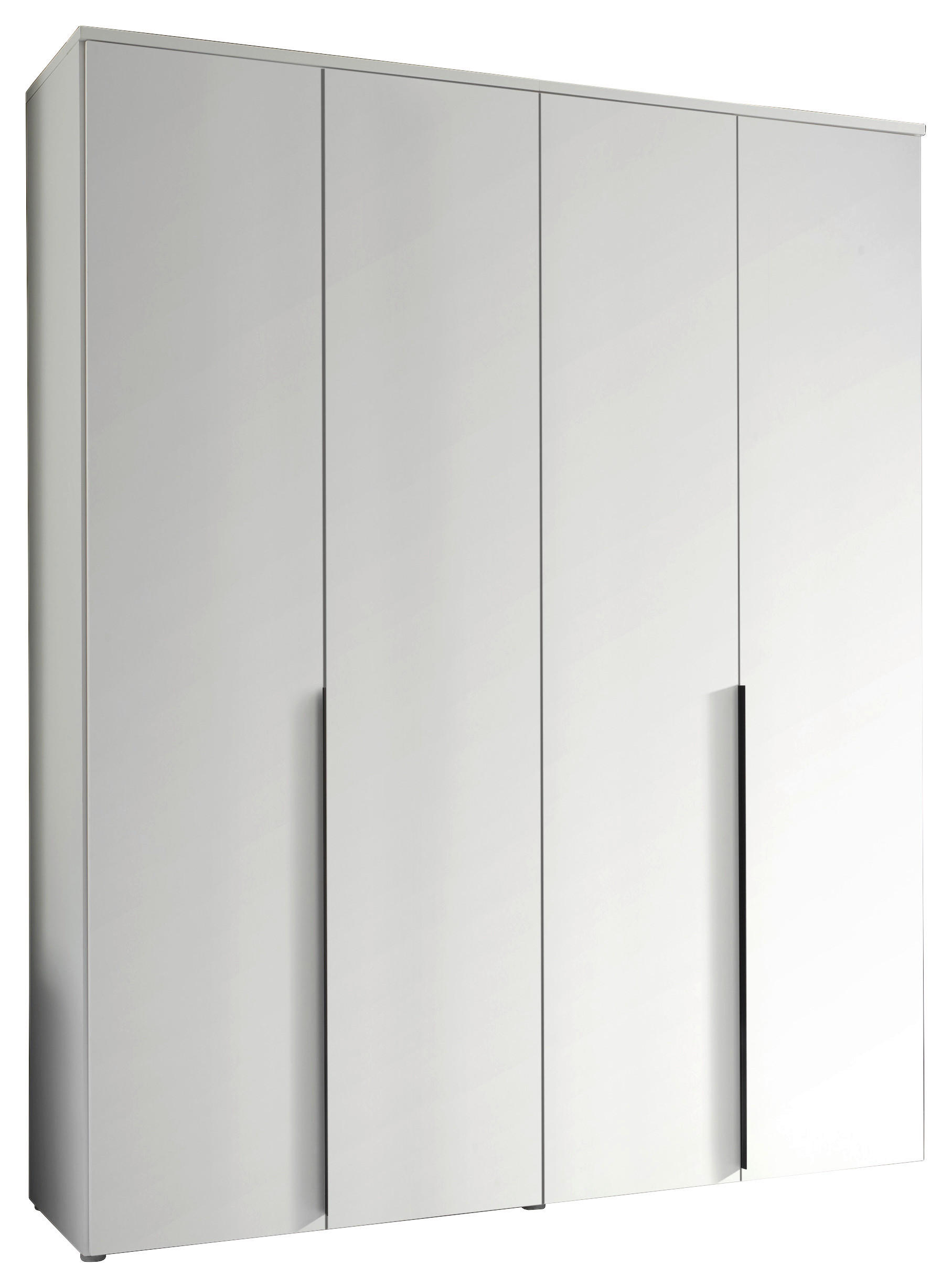 DREHTÜRENSCHRANK 180/225/52 cm 4-türig Weiß  - Schwarz/Weiß, MODERN, Holzwerkstoff/Kunststoff (180/225/52cm) - MID.YOU