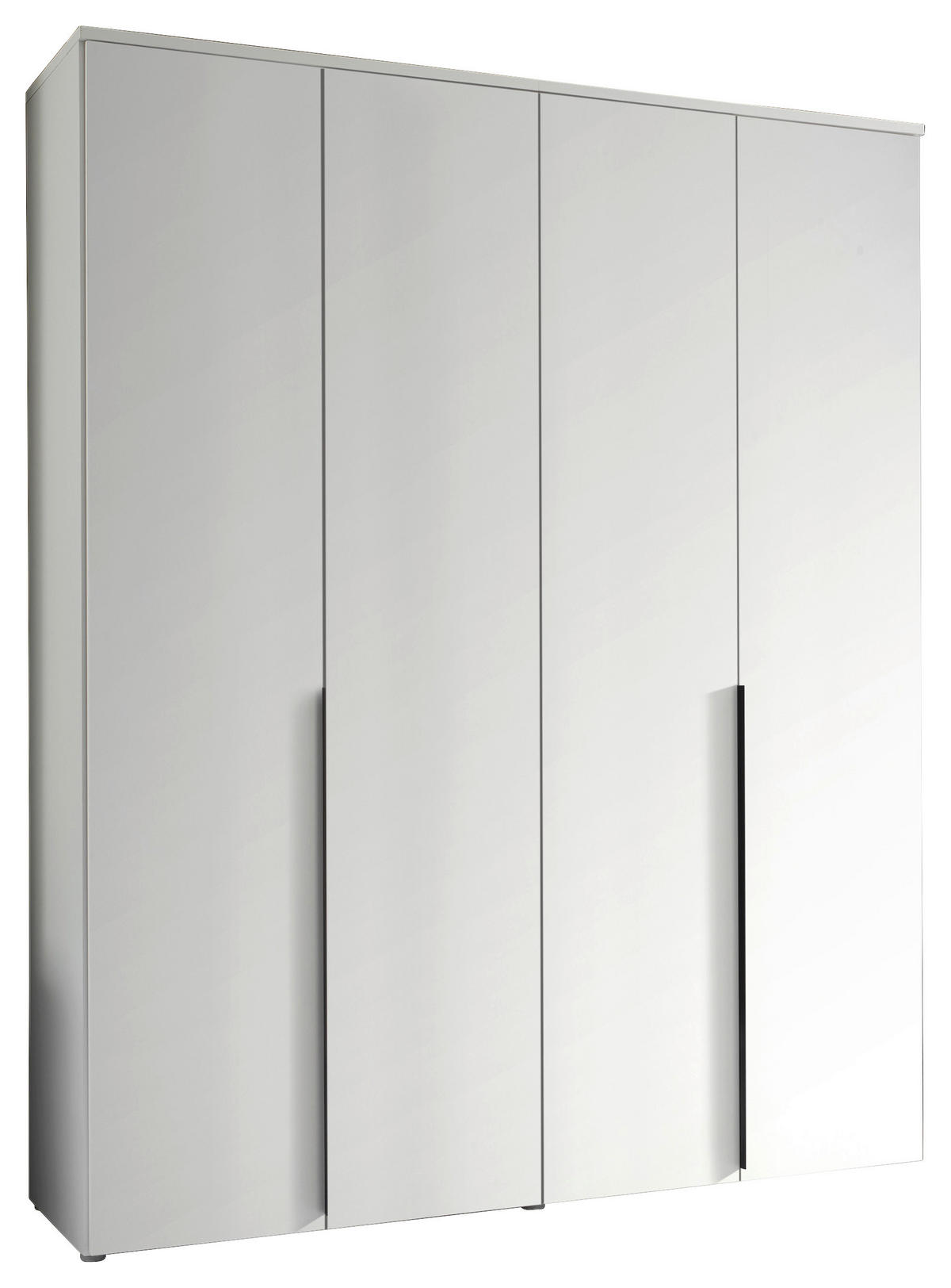 DREHTÜRENSCHRANK 180/225/52 cm 4-türig Weiß  - Schwarz/Weiß, MODERN, Holzwerkstoff/Kunststoff (180/225/52cm) - MID.YOU