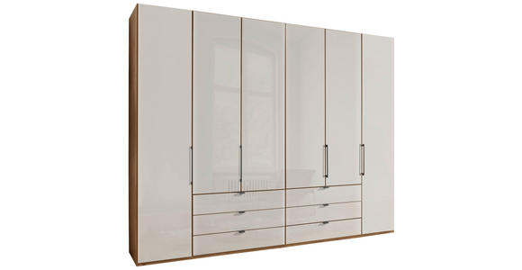 DREHTÜRENSCHRANK 300/236/58 cm 6-türig  - Schieferfarben/Eiche Bianco, KONVENTIONELL, Glas/Holzwerkstoff (300/236/58cm) - Dieter Knoll