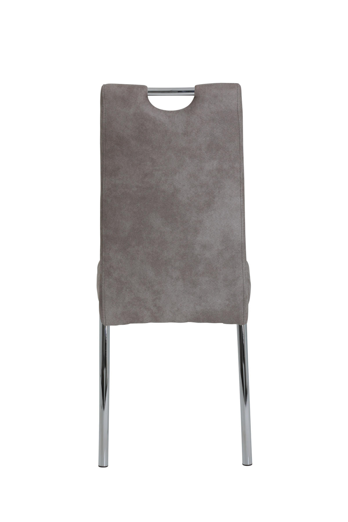 STUHL-SET 4 Stück  in Stahl Mikrofaser Metall, Textil  - Chromfarben/Grau, MODERN, Textil/Metall (44/98/61cm) - MID.YOU