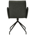 ARMLEHNSTUHL  , Typenauswahl, Sitzfläche 360° drehbar  , Webstoff, Mikrofaser  ,  - Schwarz, Design, Textil/Metall (60/91/60cm) - Moderano