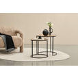BEISTELLTISCHSET rund Schwarz, Eiche Artisan  - Schwarz/Eiche Artisan, Basics, Holzwerkstoff/Metall (50/40/50/40/45.5/39cm) - Carryhome