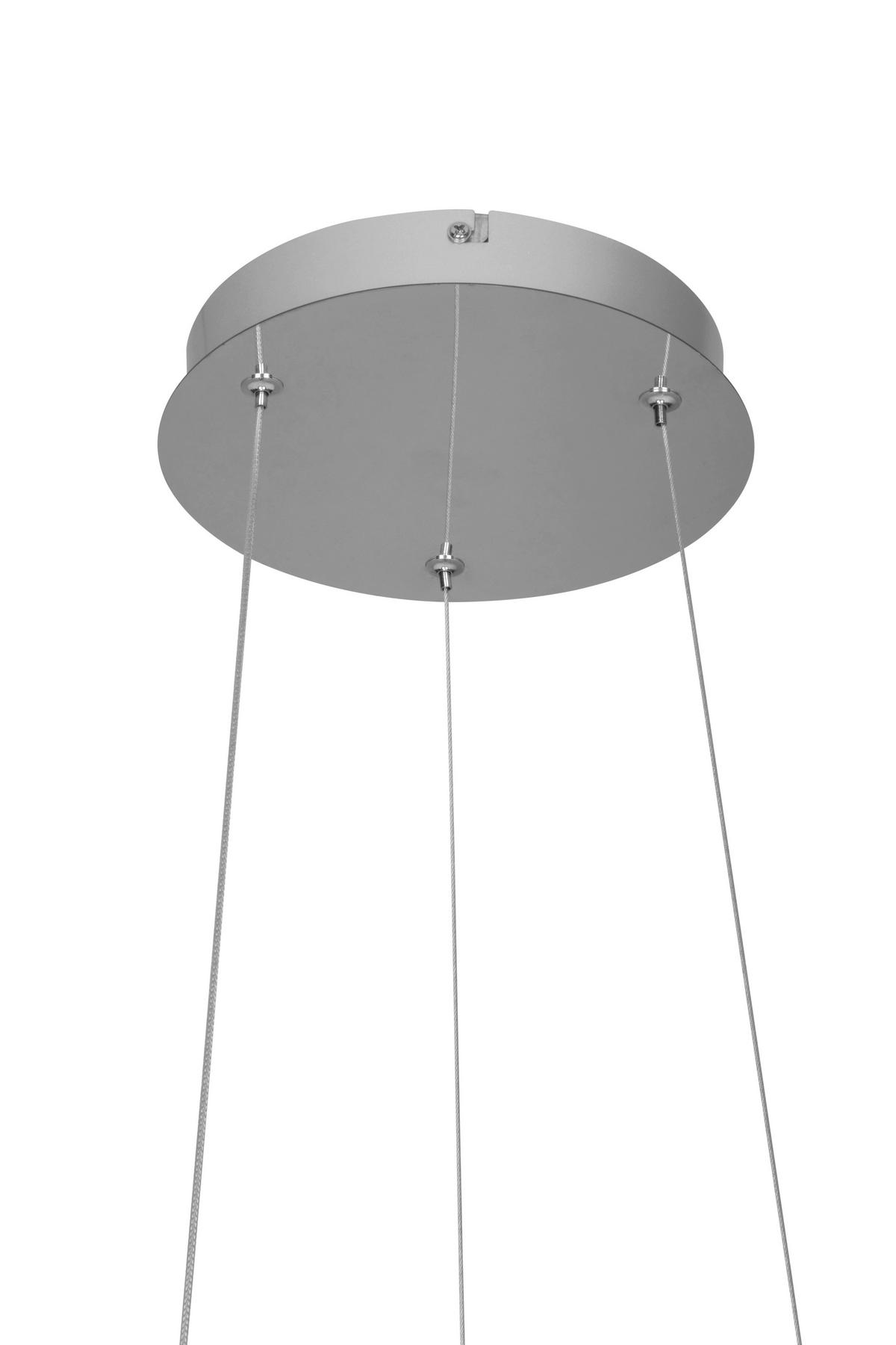LED-HÄNGELEUCHTE Detroit 53/150 cm   - Silberfarben, Design, Glas/Kunststoff (53/150cm) - Glandor