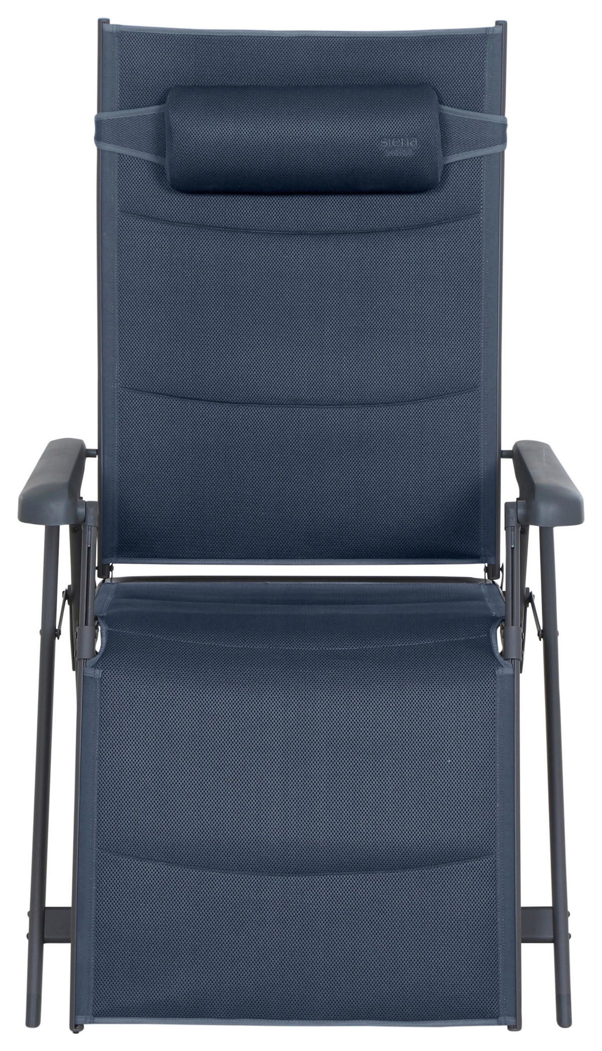 GARTEN-RELAXLIEGE 75/123/91 cm  - Anthrazit/Dunkelblau, KONVENTIONELL, Textil/Metall (75/123/91cm) - Siena Garden