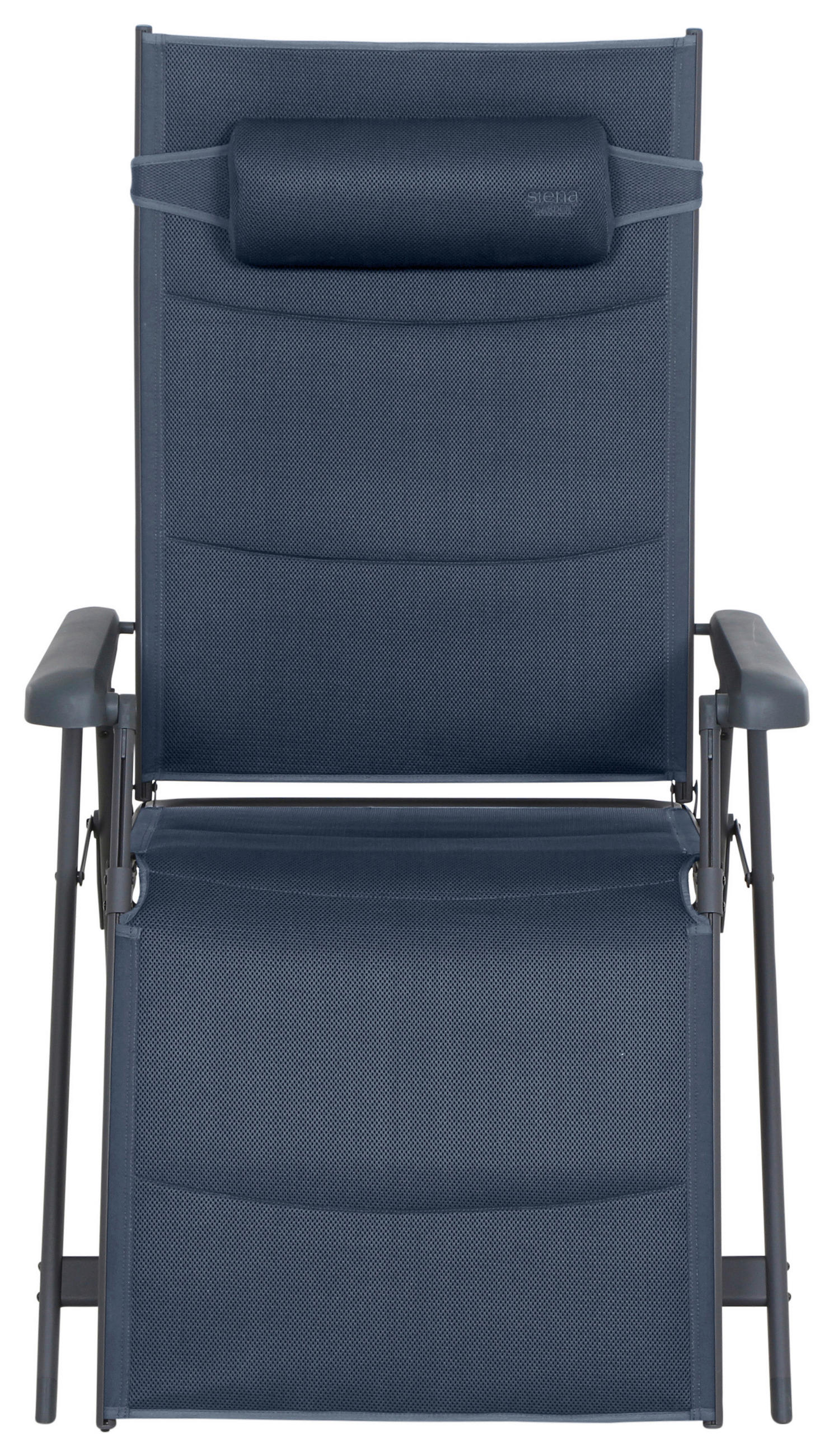 Thumbnail - Siena Garden Garten-Relaxliege, Anthrazit, Dunkelblau, Metall, Textil, 75x123x91 cm, klappbar, stufenlos verstellbar, Ga...