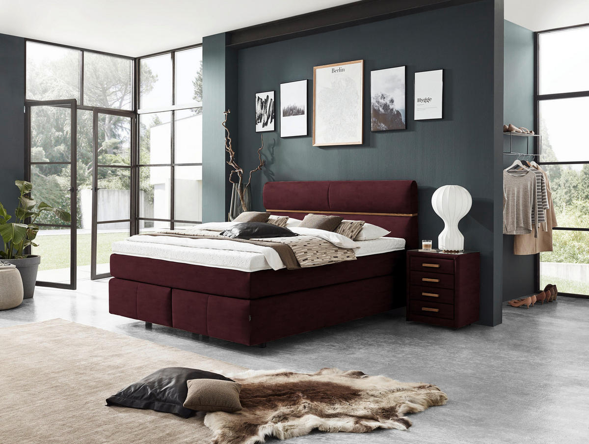 BOXSPRINGBETT 180/200 cm  in Braun, Eichefarben  - Eichefarben/Schwarz, Konventionell, Holz/Kunststoff (180/200cm) - Dieter Knoll