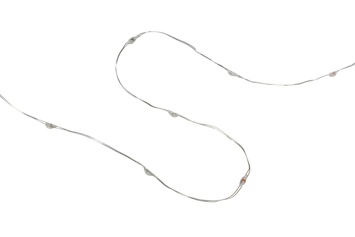 LICHTERKETTE 195 cm  - Transparent/Silberfarben, KONVENTIONELL, Kunststoff (195cm) - X-Mas