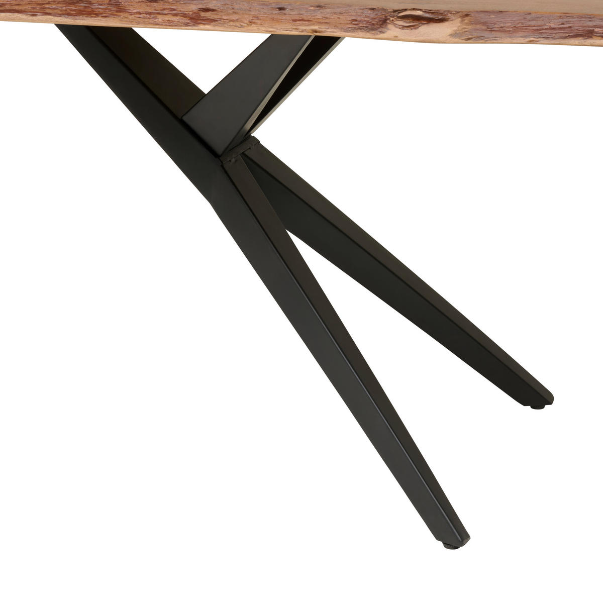 JEDÁLENSKÝ STÔL, akácia, čierna, farba vlašského orecha, 220/100/76 cm - čierna/farba vlašského orecha, Modern, kov/drevo (220/100/76cm) - P & B