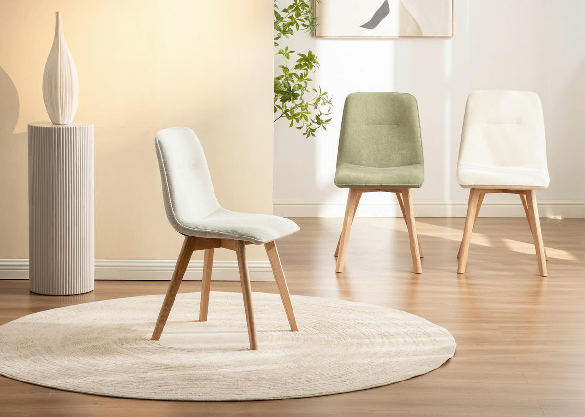 STUHL  Stoffauswahl  Leinenoptik  - Eichefarben/Beige, MODERN, Holz/Textil (45/88/54cm) - Cantus