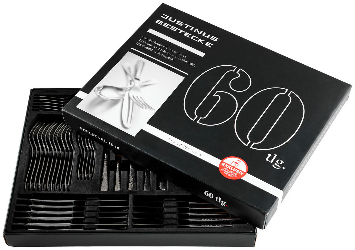 BESTECKSET LOFTHOUSE 60-teilig Edelstahl  - Basics, Metall - Justinus