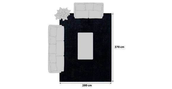 HOCHFLORTEPPICH 280/370 cm ATA 7000  - Anthrazit, Design, Textil (280/370cm) - Novel