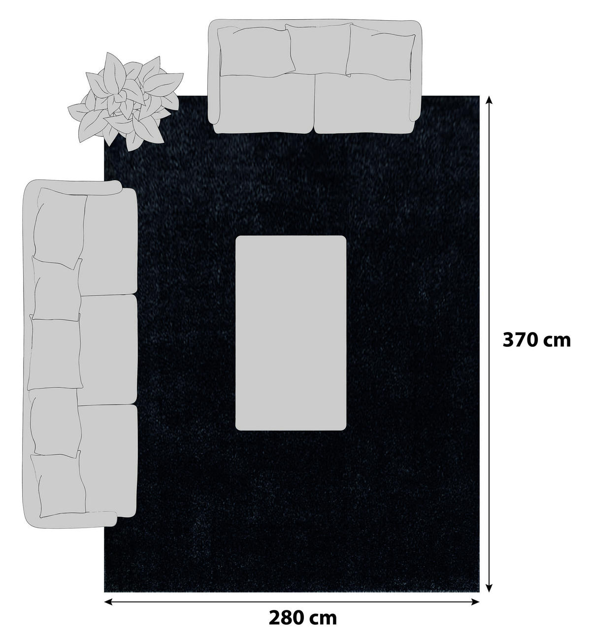 PREPROGA Z VISOKIM FLOROM ATA 7000  280/370 cm  tkano  antracit  - antracit, Design, tekstil (280/370cm) - Novel