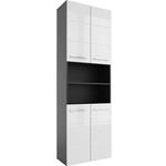 HOCHSCHRANK 60/190/31 cm  - Chromfarben/Weiß Hochglanz, KONVENTIONELL, Holzwerkstoff/Kunststoff (60/190/31cm) - Xora