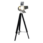 STEHLEUCHTE - Chromfarben/Schwarz, LIFESTYLE, Holz/Metall (100-140/56,5/71cm)